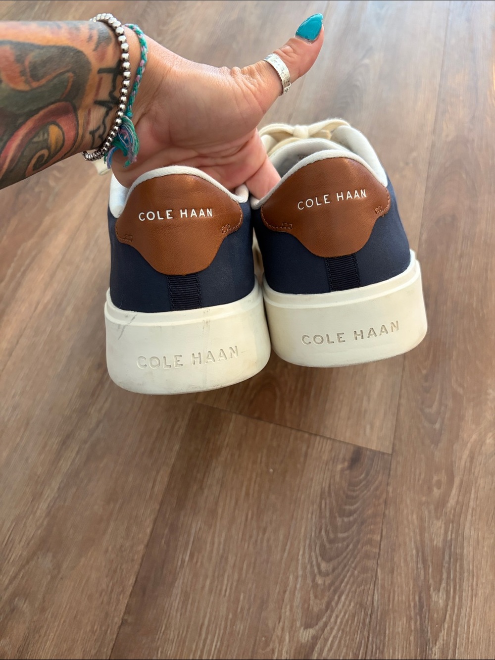 Cole Haan Grand Crosscourt Winner Sneakers - Cream & Blue size 13 - Picture 5 of 7